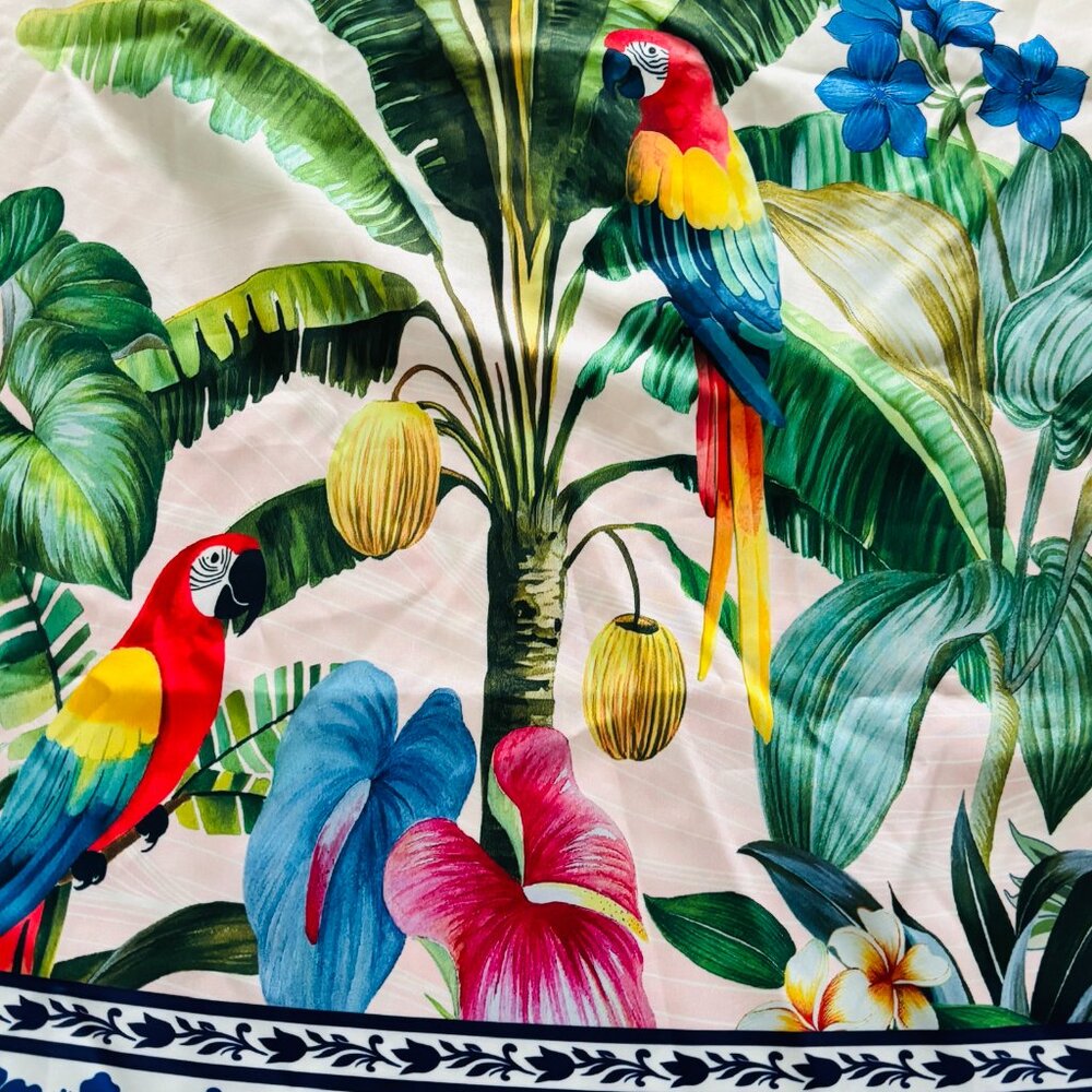 Summer Beach Tropical Print Short Halter Dress sz M - Picture 5 of 5